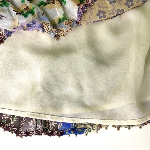 NWT Anthropologie FLOREAT Floral Top Patchwork Beaded Fairycore Cottagecore XS - Picture 11 of 13